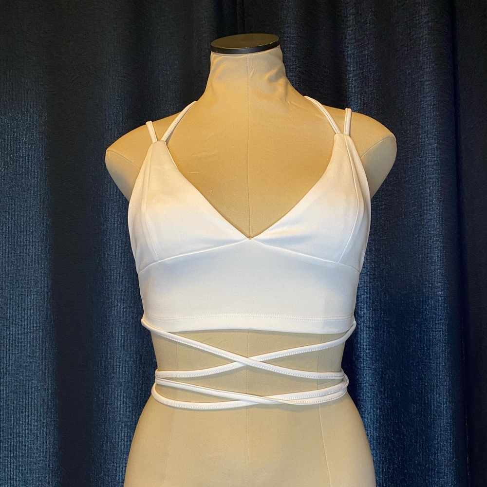 Shein white wrap top